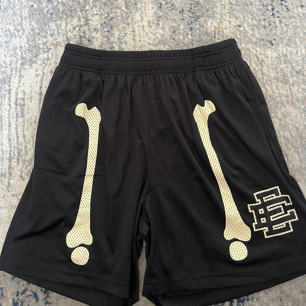 Eric Emanuel Black and Gold Kids Skeleton Shorts